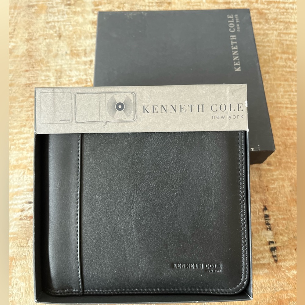 Kenneth Cole Black Leather CD Case. New in box.